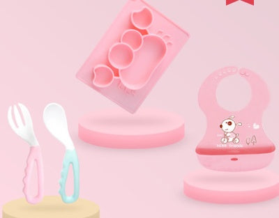 Baby Silicone Suction Feeding Bowl Cartoon Design