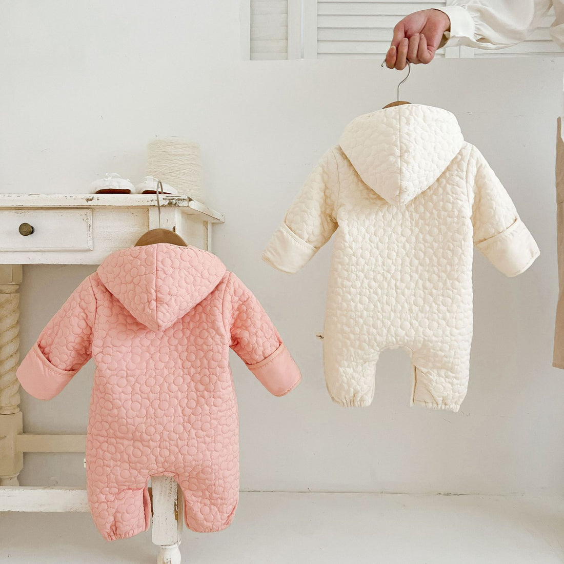 Baby Quilted Winter Warm Romper Outerwear