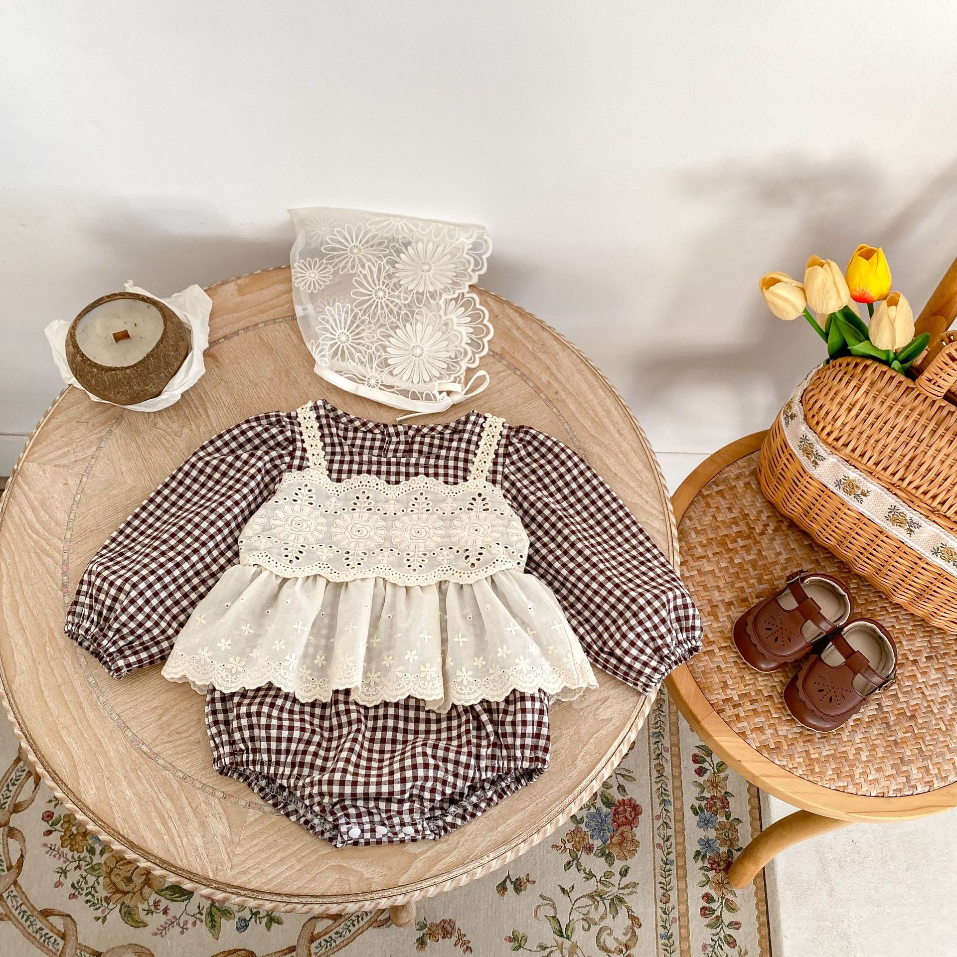 Baby Girl Lace Triangle Romper Dress