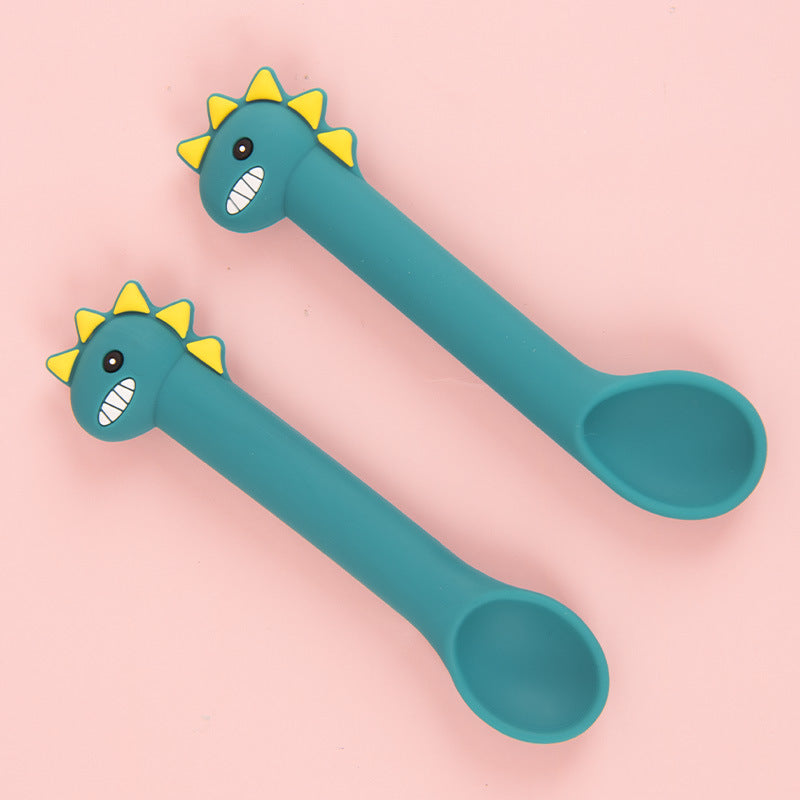 Baby Silicone Training Spoon Cartoon Feeding Spoon