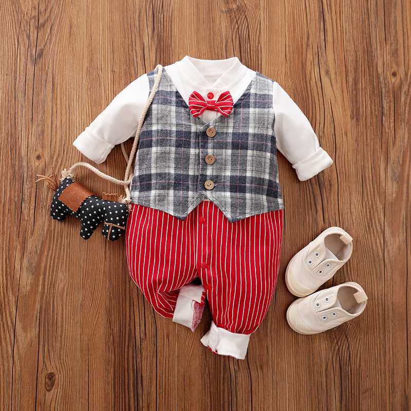 Gentleman Baby Long Sleeve Jumpsuit Outfit