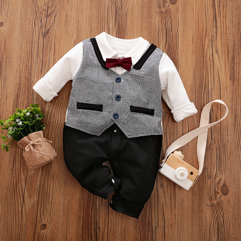 Gentleman Baby Long Sleeve Jumpsuit Outfit