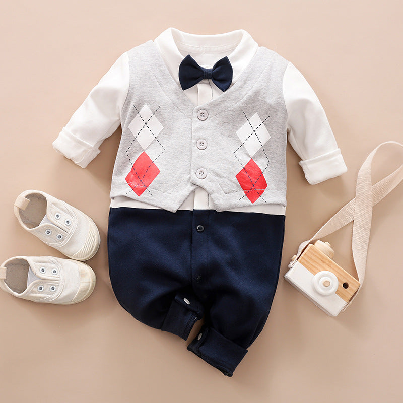 Gentleman Baby Long Sleeve Jumpsuit Outfit