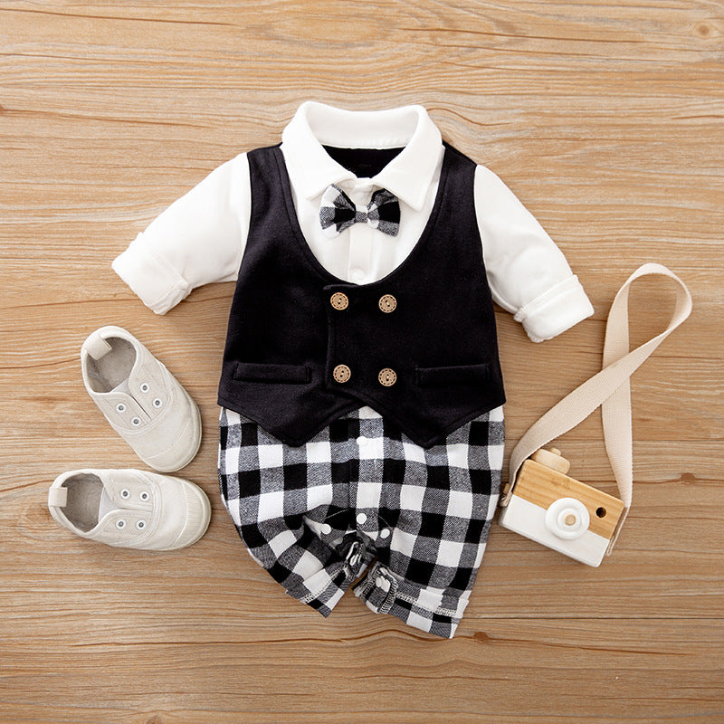 Gentleman Baby Long Sleeve Jumpsuit Outfit