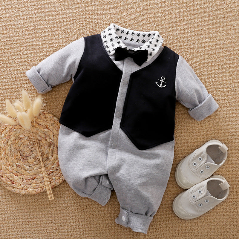 Baby Gentlemen Long Sleeve Romper Clothes