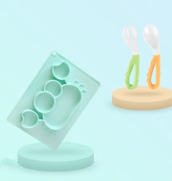 Baby Silicone Suction Feeding Bowl Cartoon Design