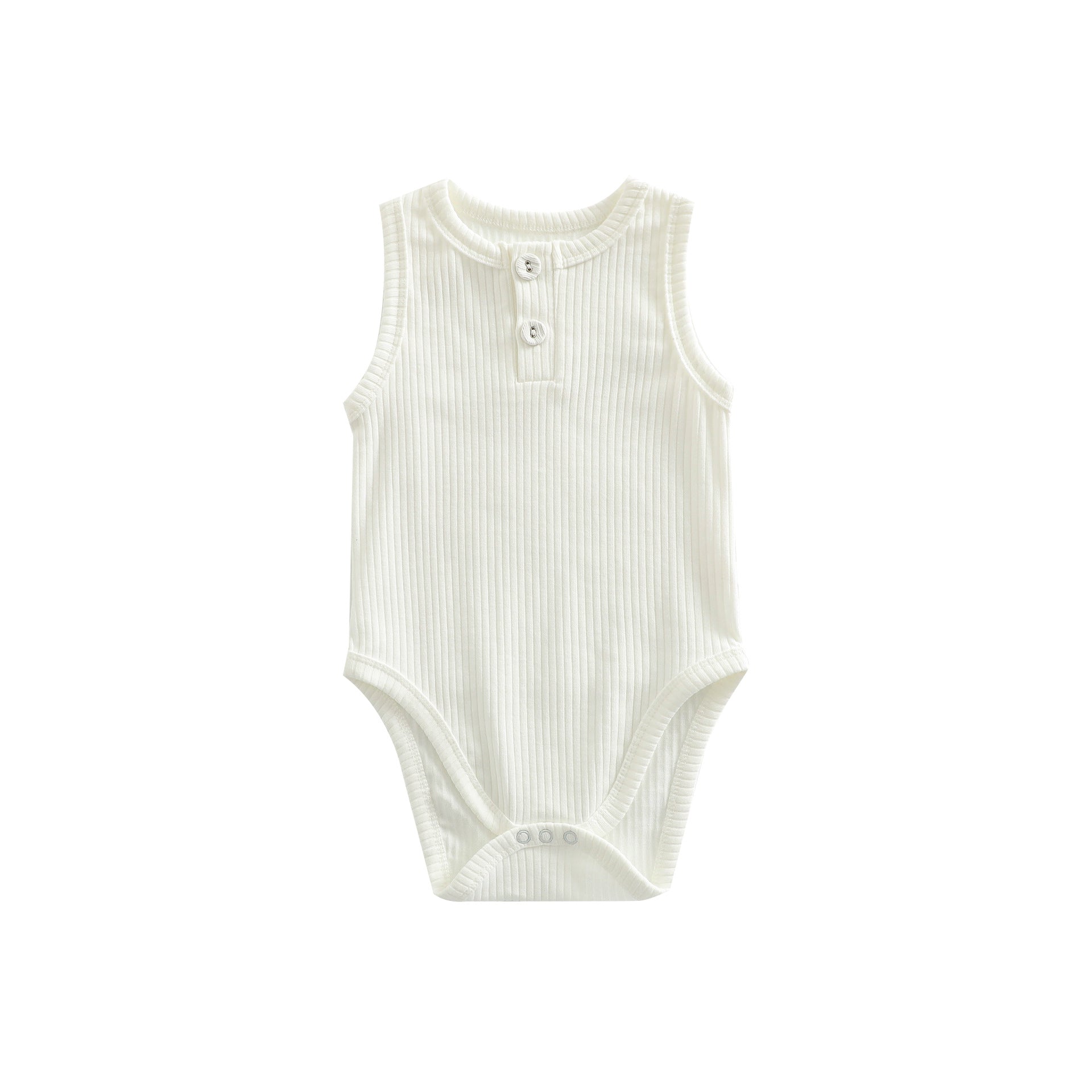 Sunken Stripe Cotton Baby Girl Romper Vest