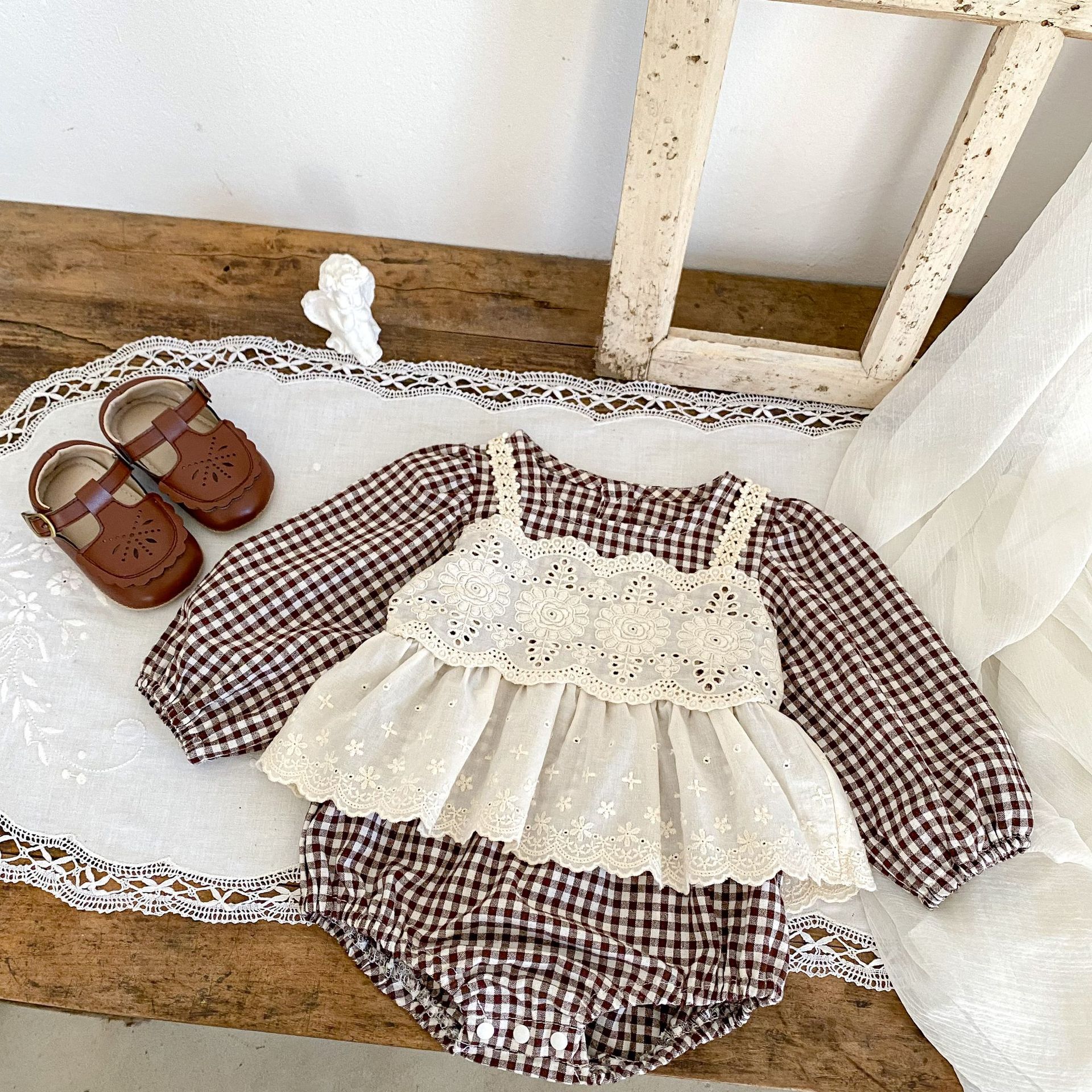 Baby Girl Lace Triangle Romper Dress