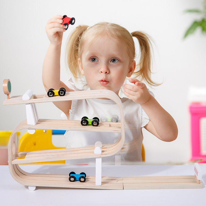 Children Wooden Car Track Sliding Educational Toy