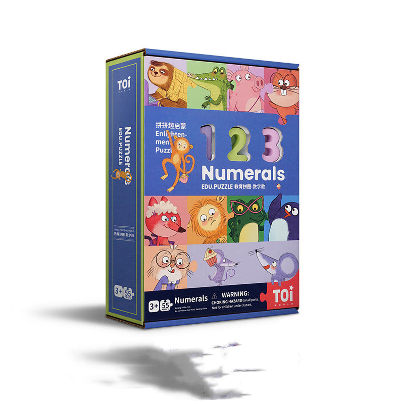 Wooden Numbers Letters Educational Puzzle Toy