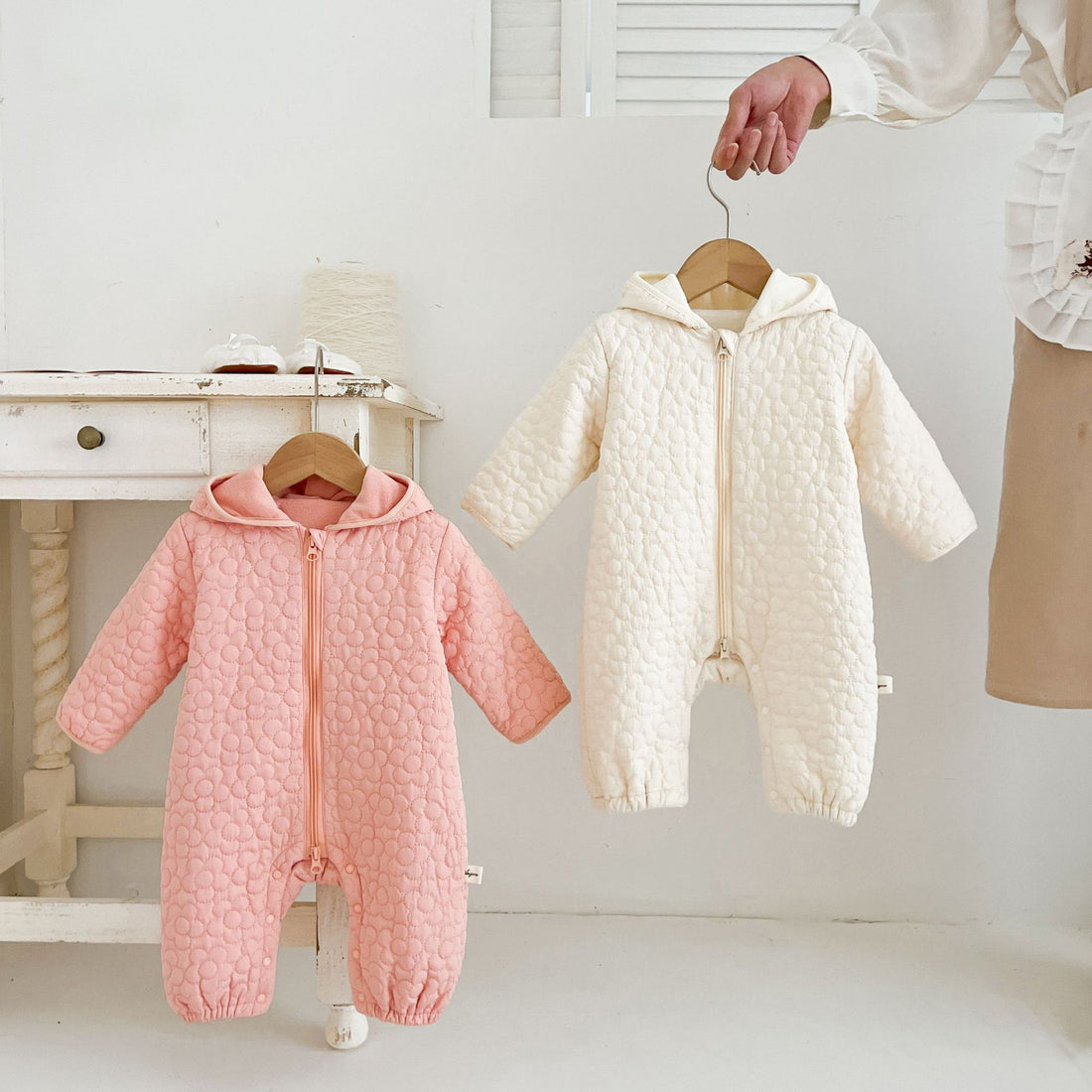 Baby Quilted Winter Warm Romper Outerwear