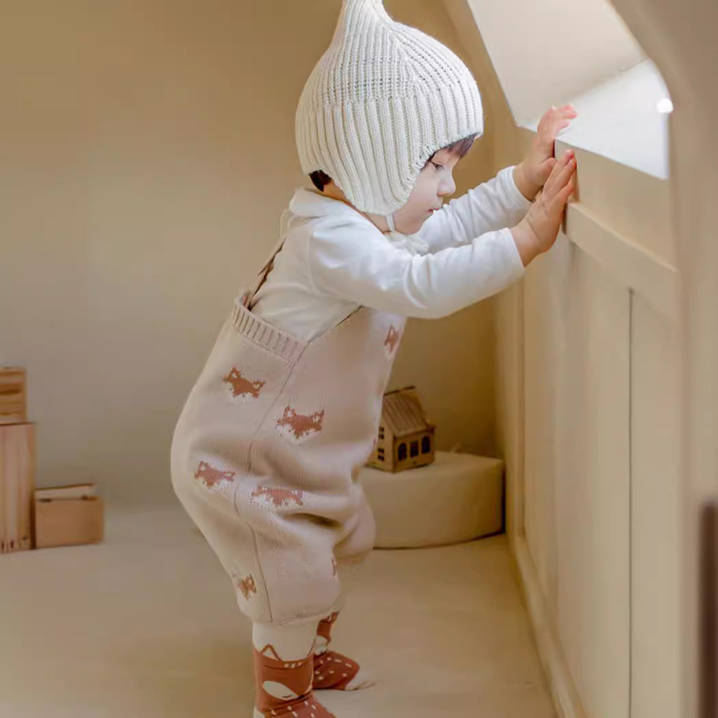 Fox Knitted Strap Baby Romper Jumpsuit
