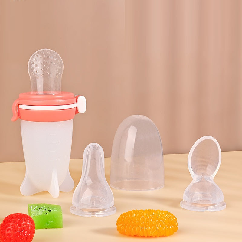 Baby Silicone Squeeze Feeding Bottle Bowl Tool