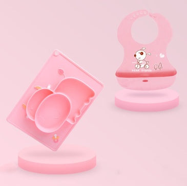 Baby Silicone Suction Feeding Bowl Cartoon Design
