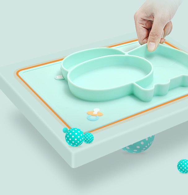 Baby Silicone Suction Feeding Bowl Cartoon Design