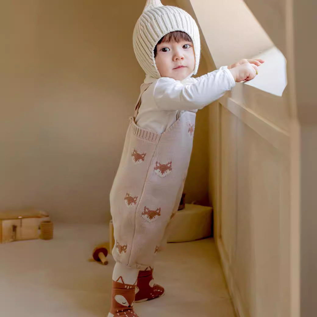 Fox Knitted Strap Baby Romper Jumpsuit