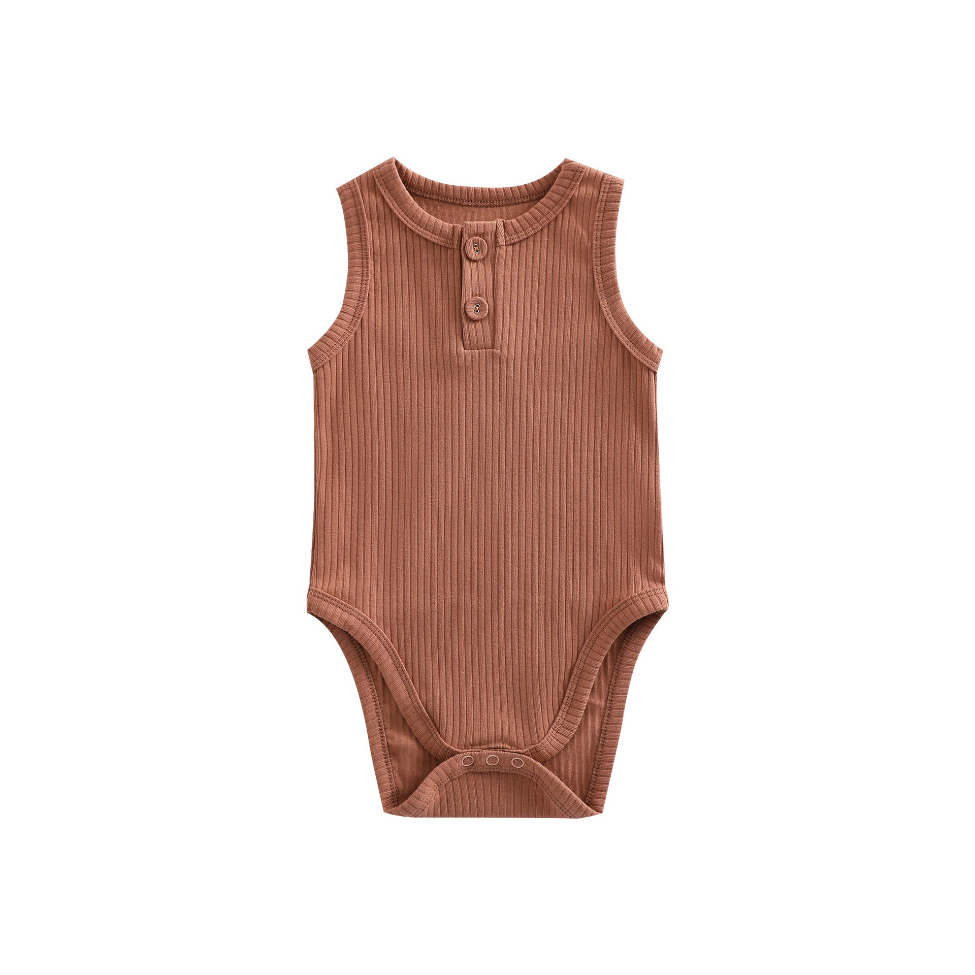 Sunken Stripe Cotton Baby Girl Romper Vest