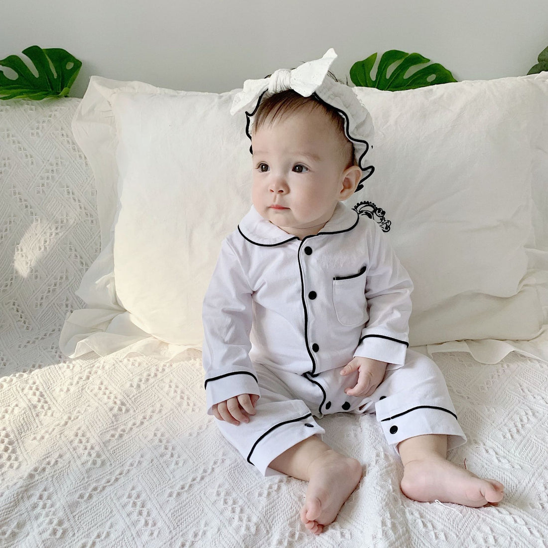 Baby Solid Color Pajamas Onesies Kids Clothes