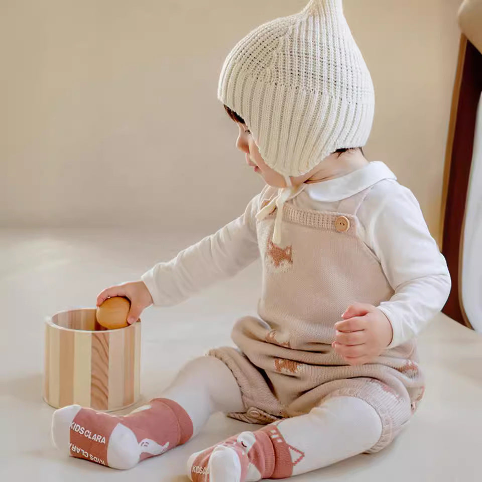 Fox Knitted Strap Baby Romper Jumpsuit