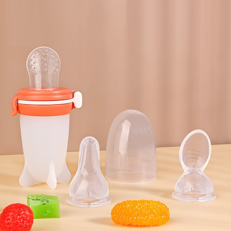 Baby Silicone Squeeze Feeding Bottle Bowl Tool