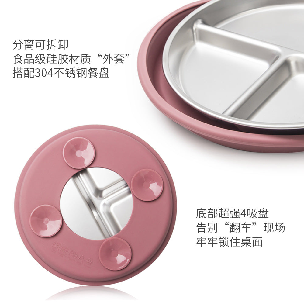 Stainless Steel Silicone Baby Feeding Set