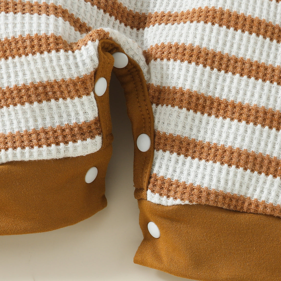 Baby Boy Waffle Stripe Short Sleeve Romper