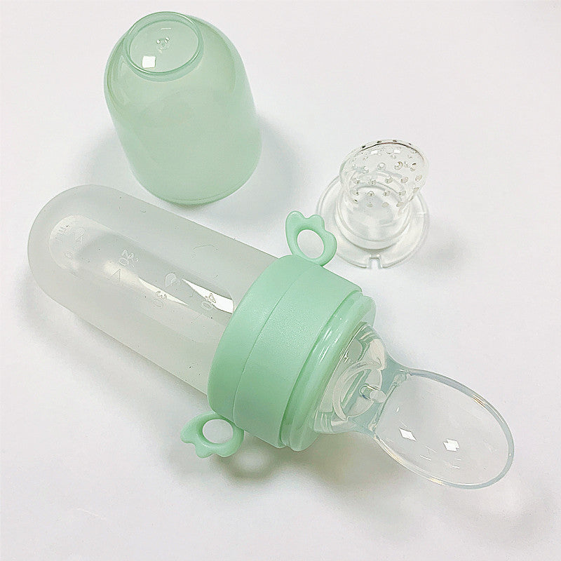 Baby Silicone Squeeze Feeding Spoon Bottle