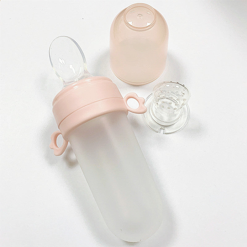 Baby Silicone Squeeze Feeding Spoon Bottle