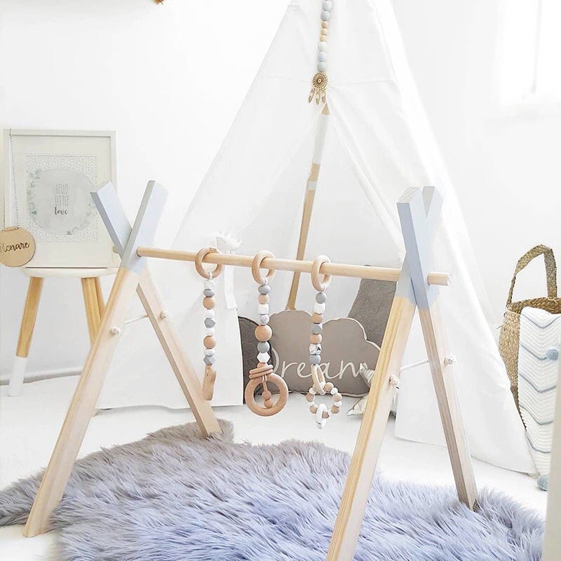 Wooden Baby Fitness Frame Educational Toy Gym